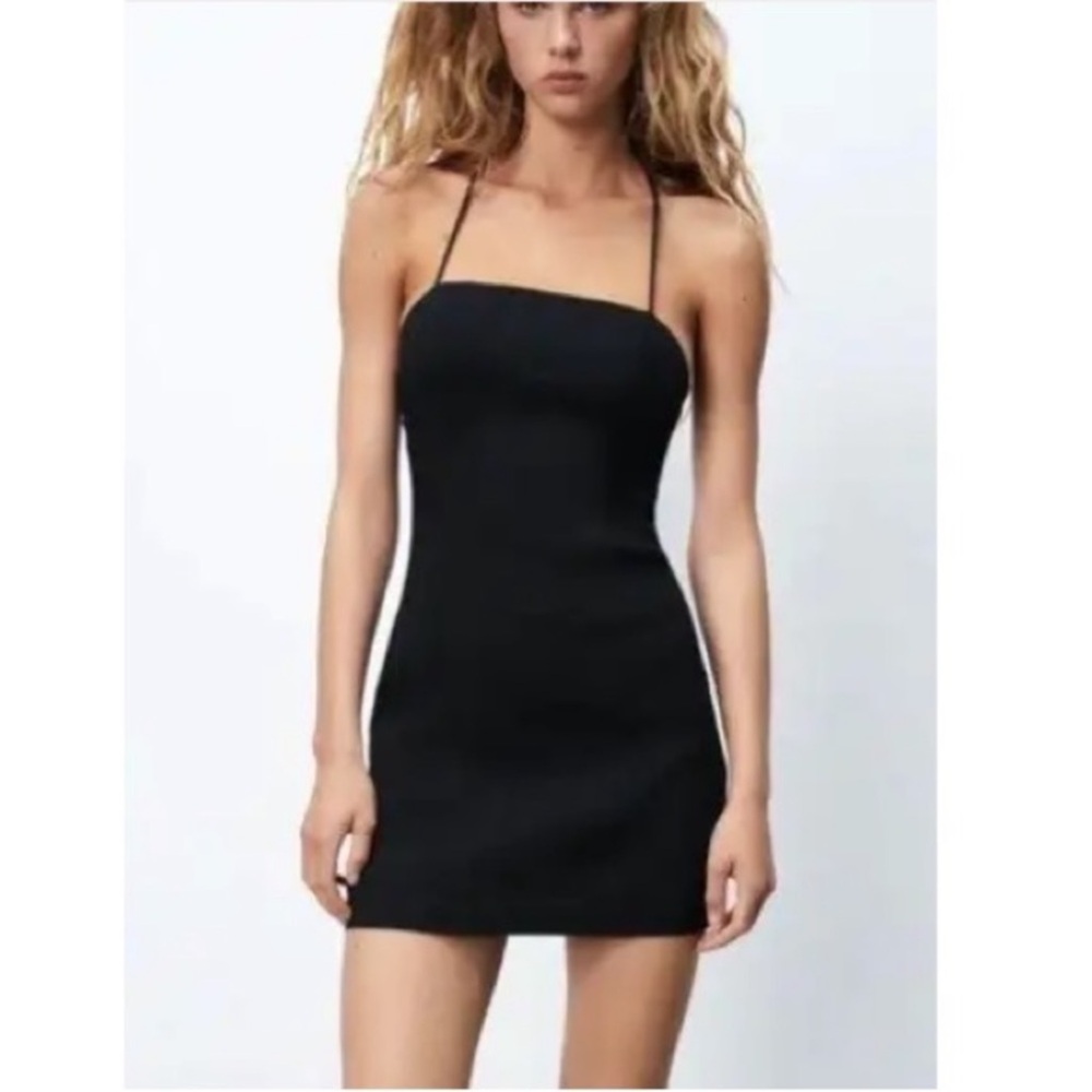 Zara Elegant Black Strapless Dress